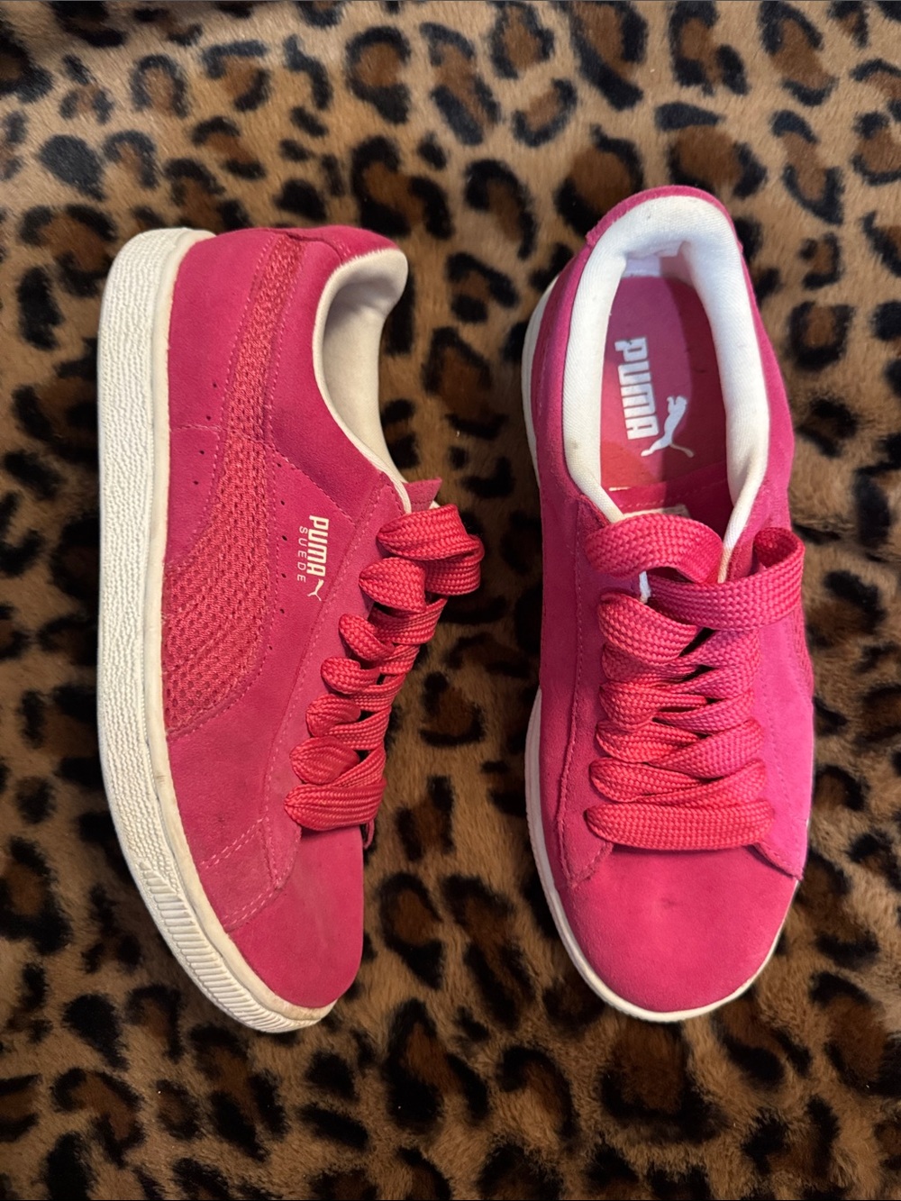 Puma Women's Suede Sneakers in Hot Pink